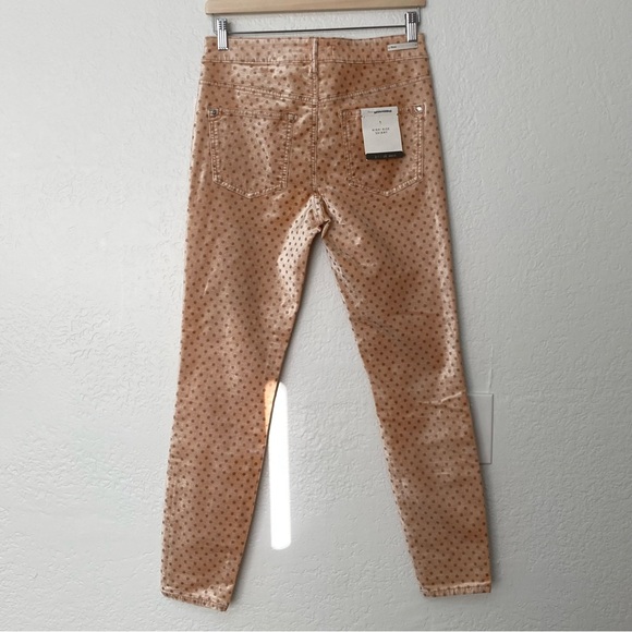 Pilcro and the Letterpress High Rise Skinny Pink Gold Velour Pants Jeans Size 28 - Picture 3 of 6